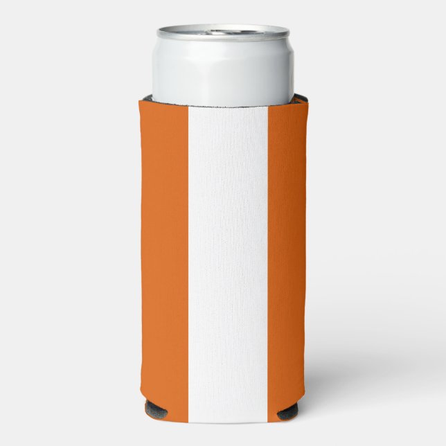 Brown, orange and white stripes seltzer can cooler (Seltzer Front)