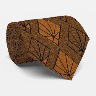 Brown & Orange Art Deco Diamond Pattern