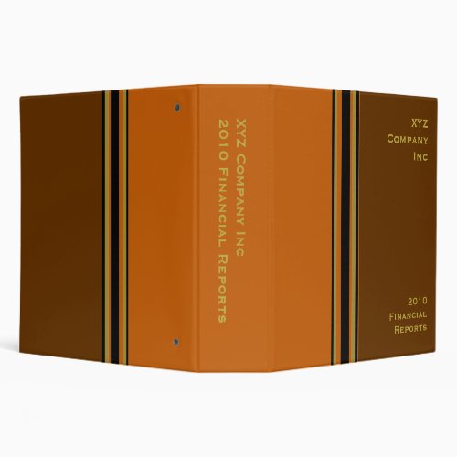 brown orange business 3 ring binder