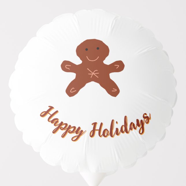 Brown orange Christmas cookie happy holidays name  Balloon (Front)