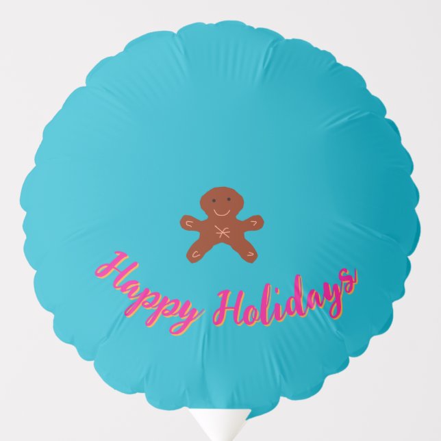 Brown orange Christmas cookie happy holidays name  Balloon (Front)