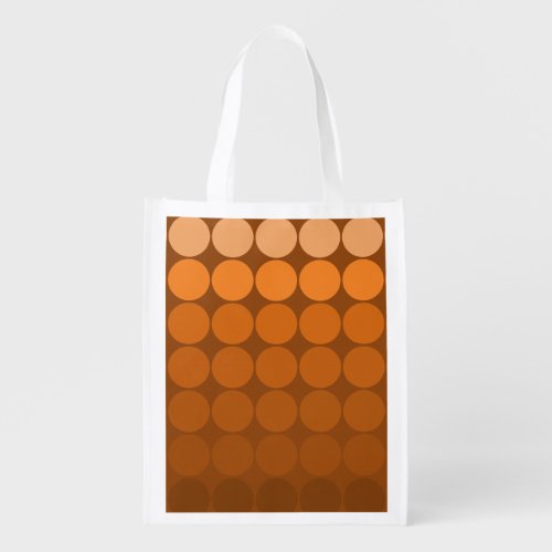 Brown Orange Circles mod pop Reusable Grocery Bag