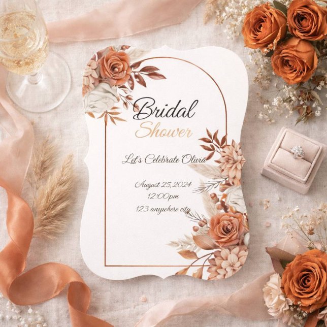 Brown orange fall Bridal shower invitation  (Creator Uploaded)