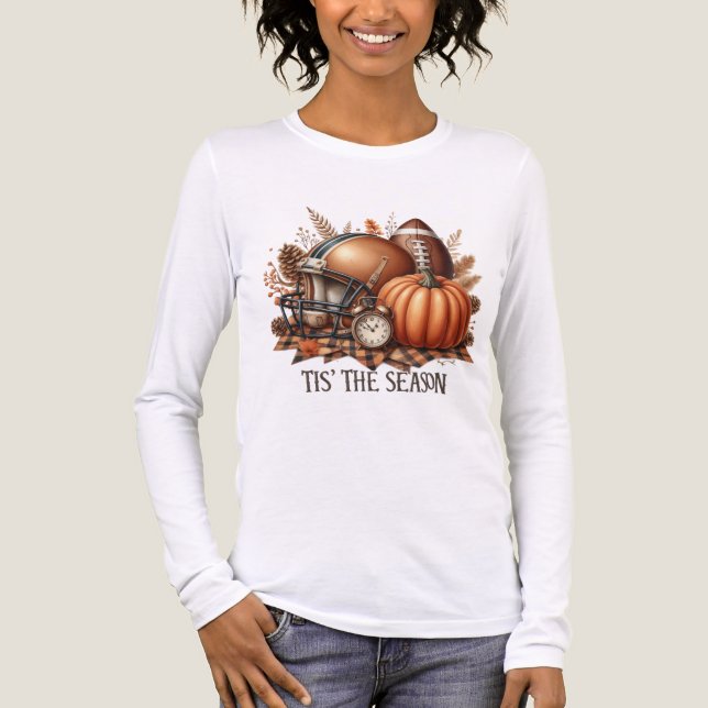 BROWN & ORANGE FALL TIS THE SEASON THEME Tri-Blend SHIRT (Front)