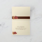 Brown Orange Ivory Dried Leaves Thank You Card (Inside)
