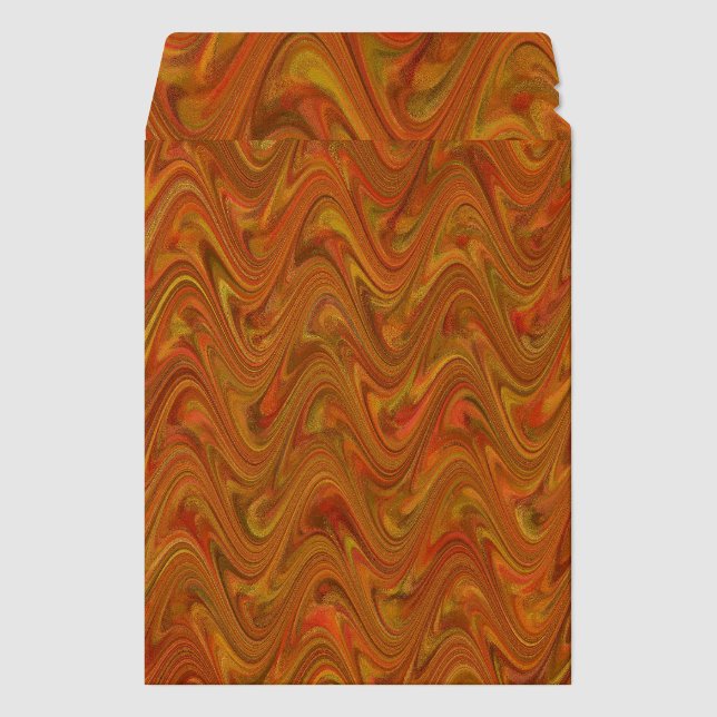 Brown Orange Marbling Pattern Envelope Mailers (Front)