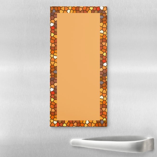 Brown Orange Mosaic Magnetic Fridge Notepad