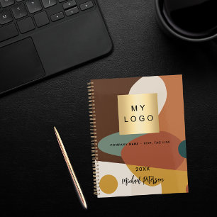 Brown orange retro pattern business logo 2026 planner