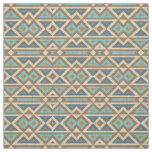 Brown Orange Teal Turquoise Eclectic Ethnic Look Fabric