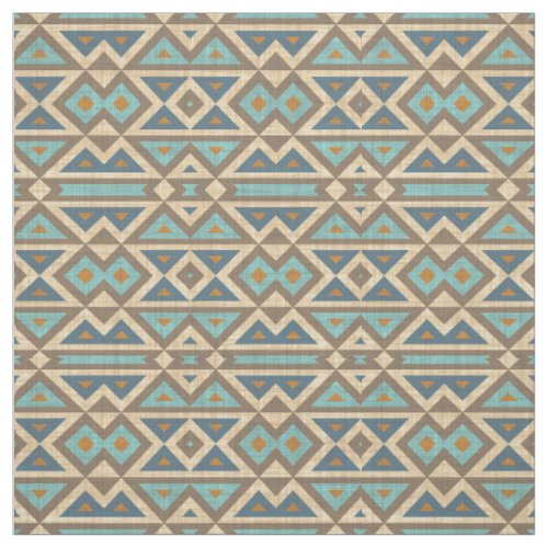 Brown Orange Teal Turquoise Eclectic Ethnic Look Fabric