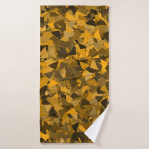 Brown Orange Triangle Pattern Bath Towel