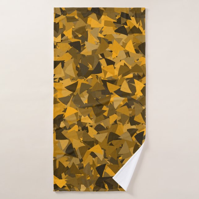 Brown Orange Triangle Pattern Bath Towel (Bath Towel)