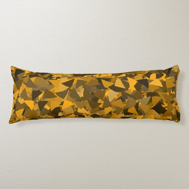 Brown Orange Triangle Pattern Body Pillow (Front)