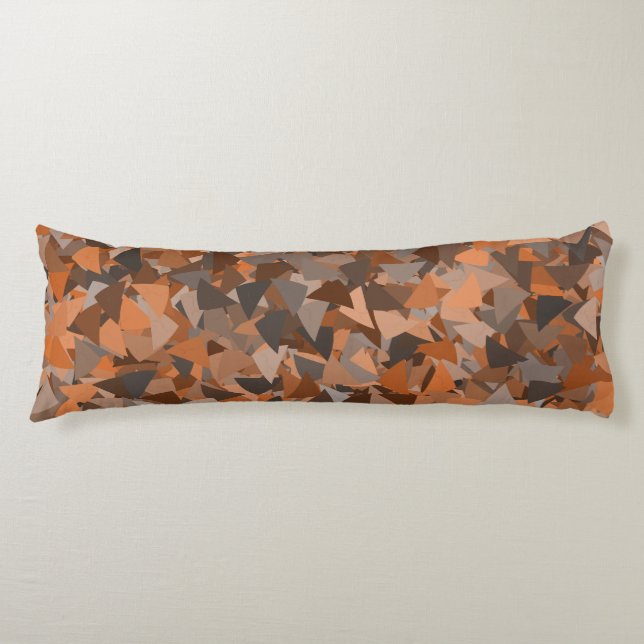 Brown Orange Triangle Pattern Body Pillow (Front)