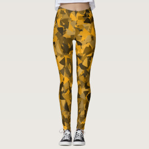 Brown Orange Triangle Pattern Leggings
