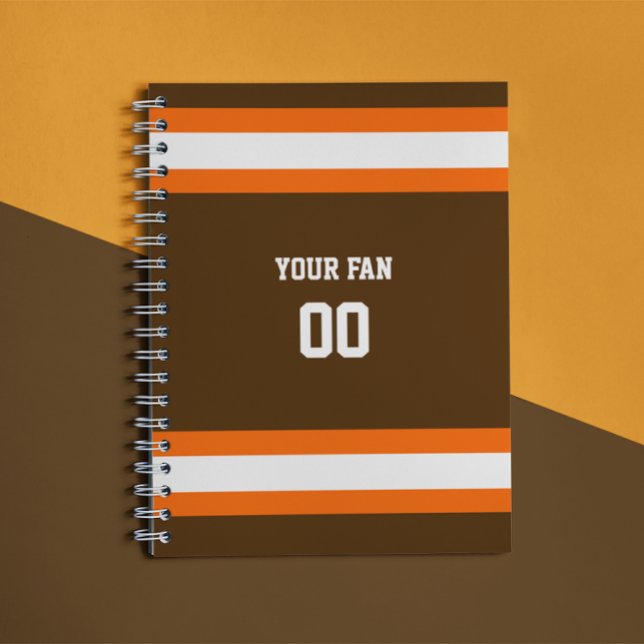 Brown, Orange & White Football Team Spiral Notebook (Creator Uploaded)