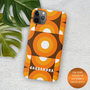 Brown Orange Yellow Retro Midcentury Art Pattern iPhone 11 Pro Max Case