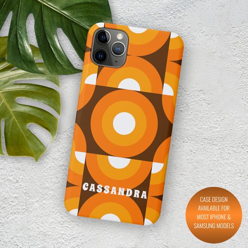 Brown Orange Yellow Retro Midcentury Art Pattern iPhone 11 Pro Max Case