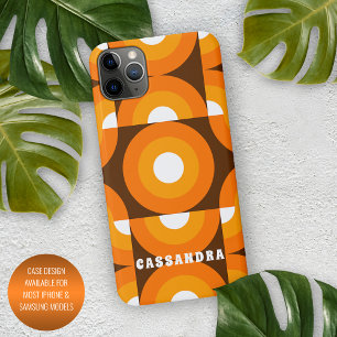 Brown Orange Yellow Retro Midcentury Art Pattern iPhone 11Pro Max Case