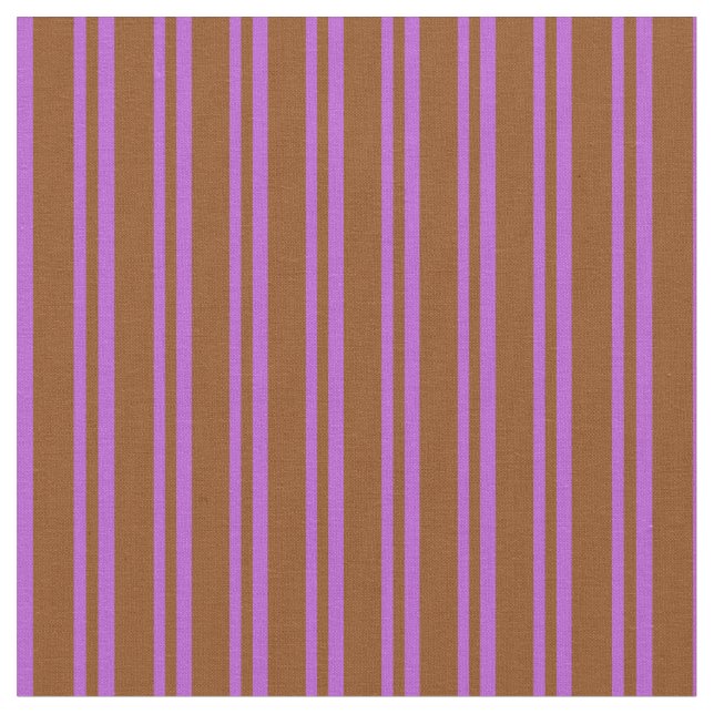 Brown & Orchid Colored Lined Pattern Fabric (Close Up)