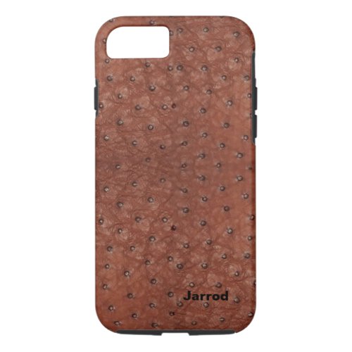 Brown Ostrich Leather Look iPhone 7 Case