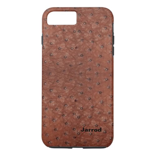 Brown Ostrich Leather Look iPhone 7 Plus Case