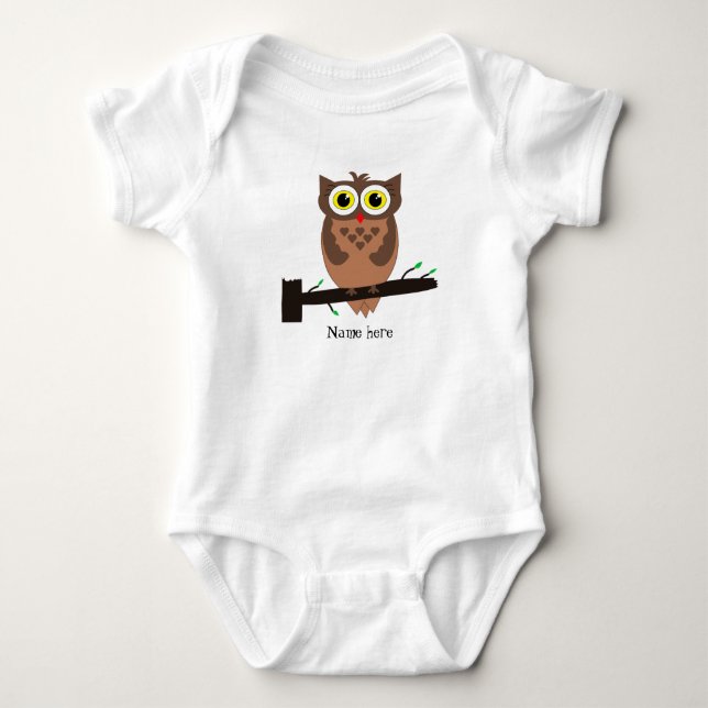 Brown Owl Baby Bodysuit (Front)