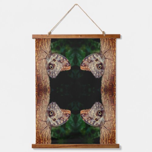 Brown Owl Butterfly Close Up Abstract Hanging Tapestry