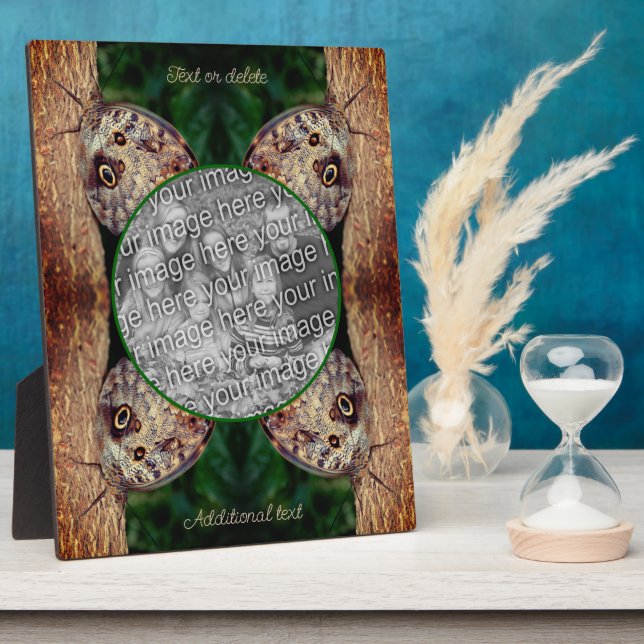 Brown Owl Butterfly Create Your Own Photo  Plaque (Side)