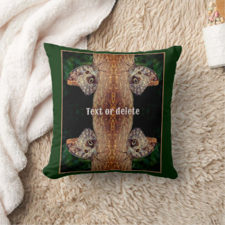 Brown Owl Butterfly Nature Abstract Personalized Throw Pillow