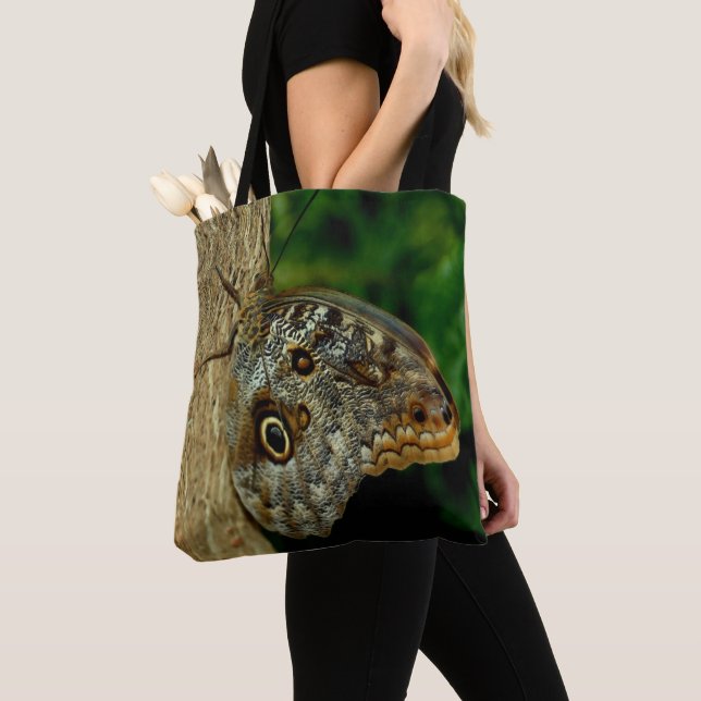 Brown Owl Butterfly Nature Art  Tote Bag (Close Up)