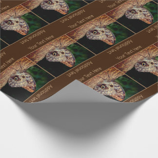 Brown Owl Butterfly Nature Personalized Wrapping Paper