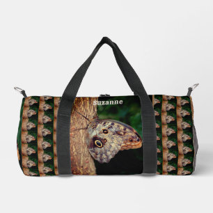 Brown Owl Butterfly Personalized Duffle Bag