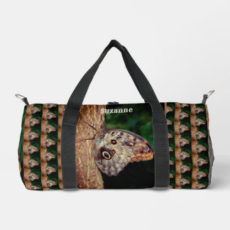 Brown Owl Butterfly Personalized Duffle Bag