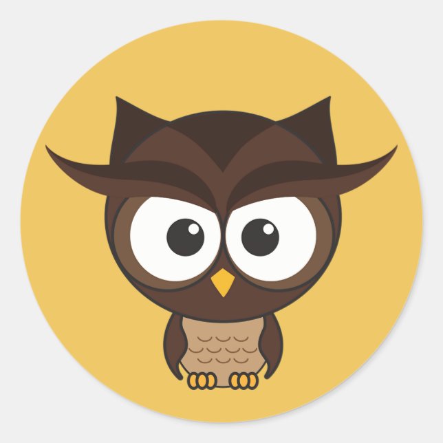 Brown Owl Classic Round Sticker (Front)