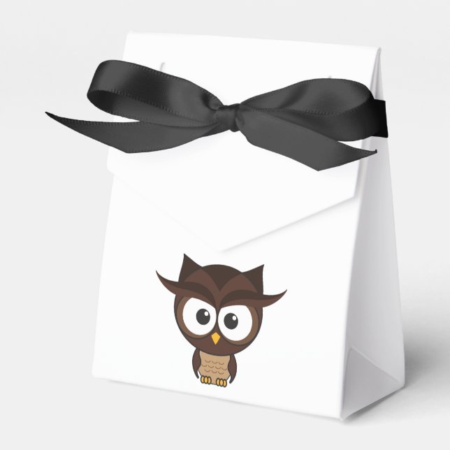Brown Owl Favor Boxes (Front Side)