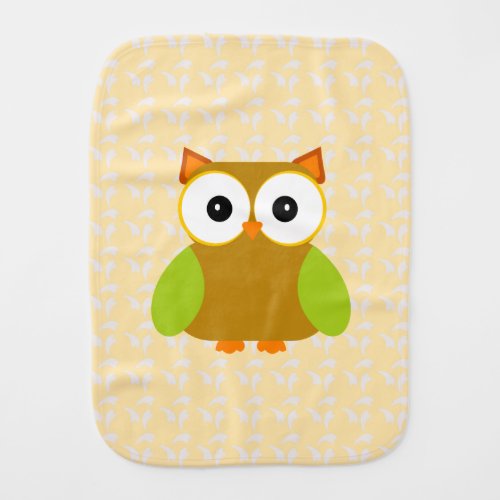 Brown Owl Green Wings Baby Burp Cloth