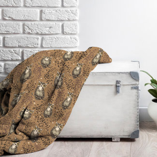 Brown Owl Illustrated Woodland Pattern