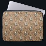 Brown Owl Illustrated Woodland Pattern Laptop Sleeve<br><div class="desc">This enchanting brown owl illustration pattern shows a vintage-inspired owl nestled amidst earth-toned branches and leaves, creating a rustic and antique atmosphere. This decorative owl motif, with its captivating yellow eyes, is thoughtfully arranged in a repeating tile pattern so it can be scaled larger or smaller depending on how you...</div>