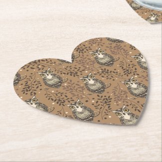 Brown Owl Illustrated Woodland Pattern
