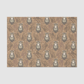 Brown Owl Illustrated Woodland Pattern Tissue Paper