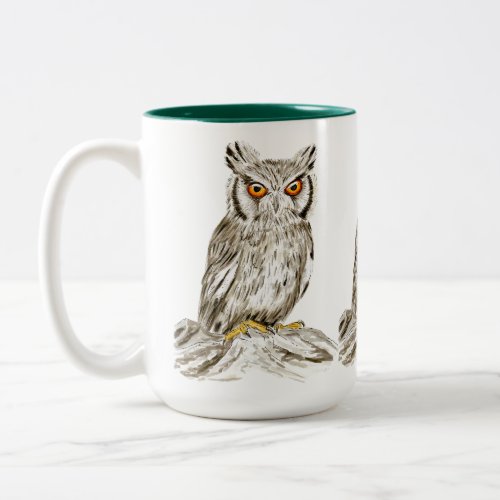 Brown Owl Illustration Art Mug