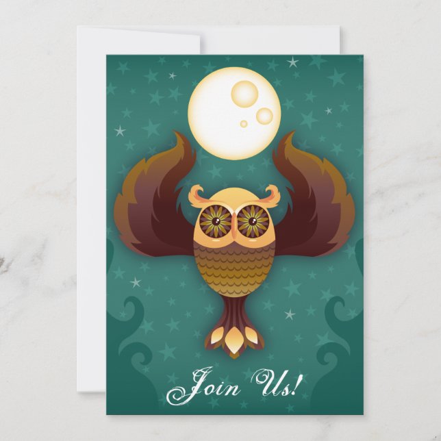 Brown Owl Moon Invitation (Front)