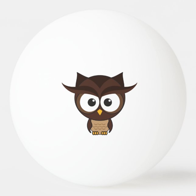 Brown Owl Ping-Pong Ball (Front)