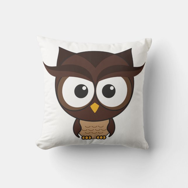 Brown Owl Throw Pillow (Front)