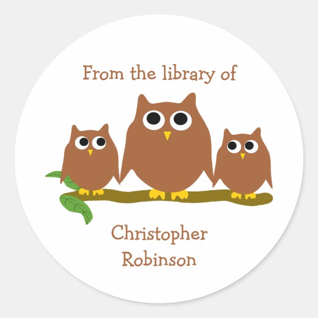 Brown Owls Design Bookplate (Front)