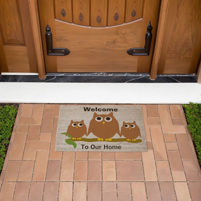 Brown Owls Design Personalised Fiber Doormat (Insitu (Outdoor))