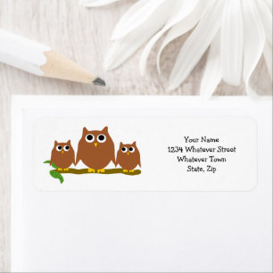 Brown Owls Design Return Address Label