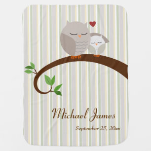 Brown Owls Personalized Baby Blanket