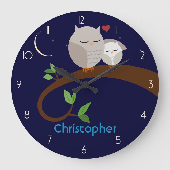 Brown Owls Personalized Wall Clock (Front)